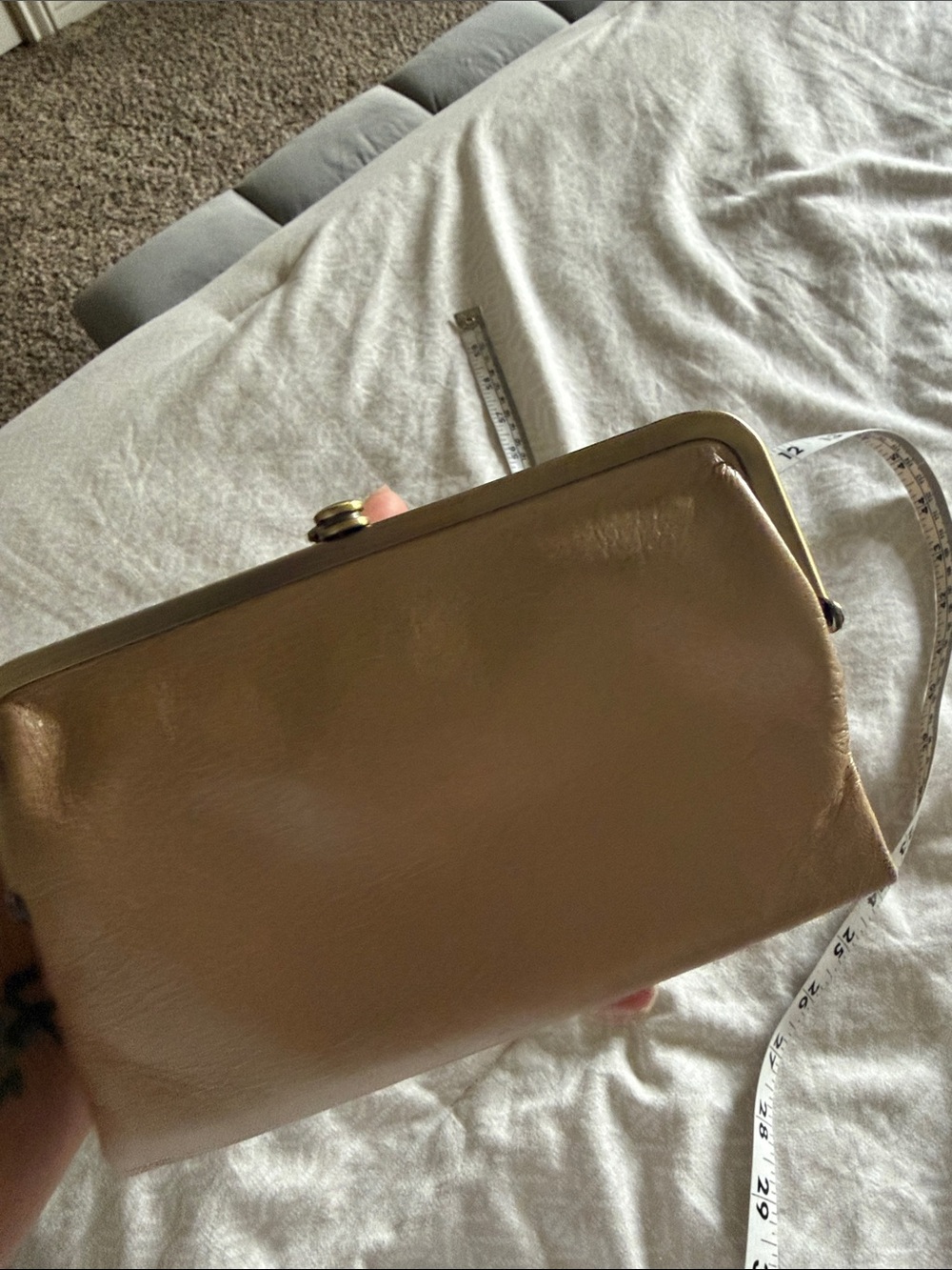 HOBO Gold Metallic Frame Clutch Wallet - Picture 12 of 13